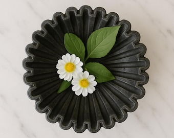 Hand-Carved Black Marble Decorative Bowl – Modern Fluted Centerpiece | Home and Office Decor
