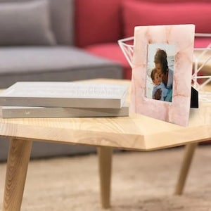 Elegant Pink Onyx Stone Picture Frame – Handcrafted & Customizable