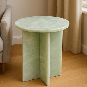 Green Onyx Side Table – Elegant Natural Stone Accent | Luxury bedroom and Living Room Decor