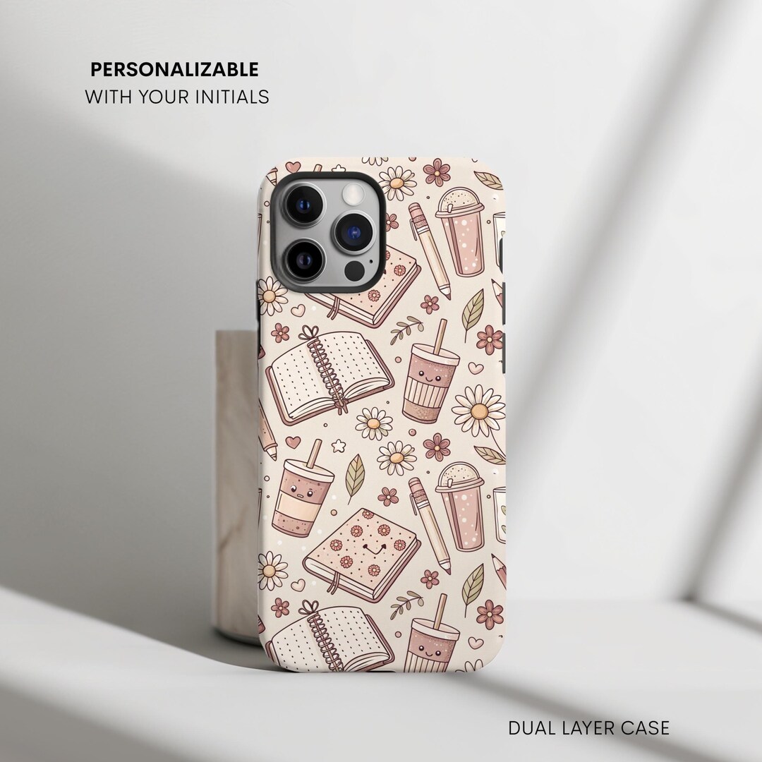 Kawaii Floral and Notepad Design Phone Case, Personalised Case, Funny ...