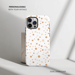 Beige Polka Dots Case, Polka Dot Phone Case, personalised Case, iPhone 16 Pro Case, iPhone 14 13 11 Case, Samsung Case, Google Pixel Case
