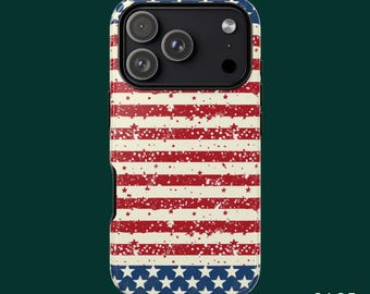 USA Flag Case, Red White Blue Case, iPhone 17 Case, iPhone 16 Case, Samsung S26 Ultra, Samsung S24 Case, MagSafe Phone Case Option
