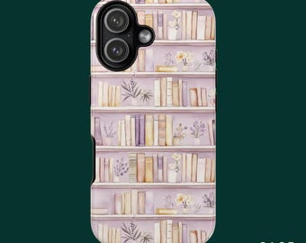 Blumen Bücher Hülle, Bookish Handyhülle, iPhone 17 Hülle, iPhone 16 Hülle, Samsung S26 Ultra, Samsung S24 Hülle, MagSafe Handyhüllen Option
