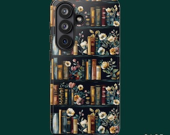 Blumen Bücher Hülle, Bookish Handyhülle, iPhone 17 Hülle, iPhone 16 Hülle, Samsung S26 Ultra, Samsung S24 Hülle, MagSafe Handyhüllen Option