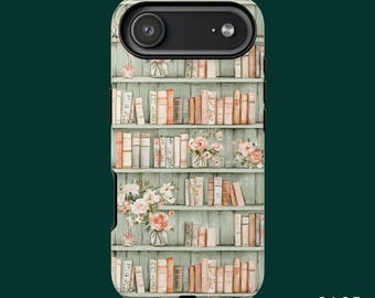 Blumen Bücher Hülle, Bookish Handyhülle, iPhone 17 Hülle, iPhone 16 Hülle, Samsung S26 Ultra, Samsung S24 Hülle, MagSafe Handyhüllen Option