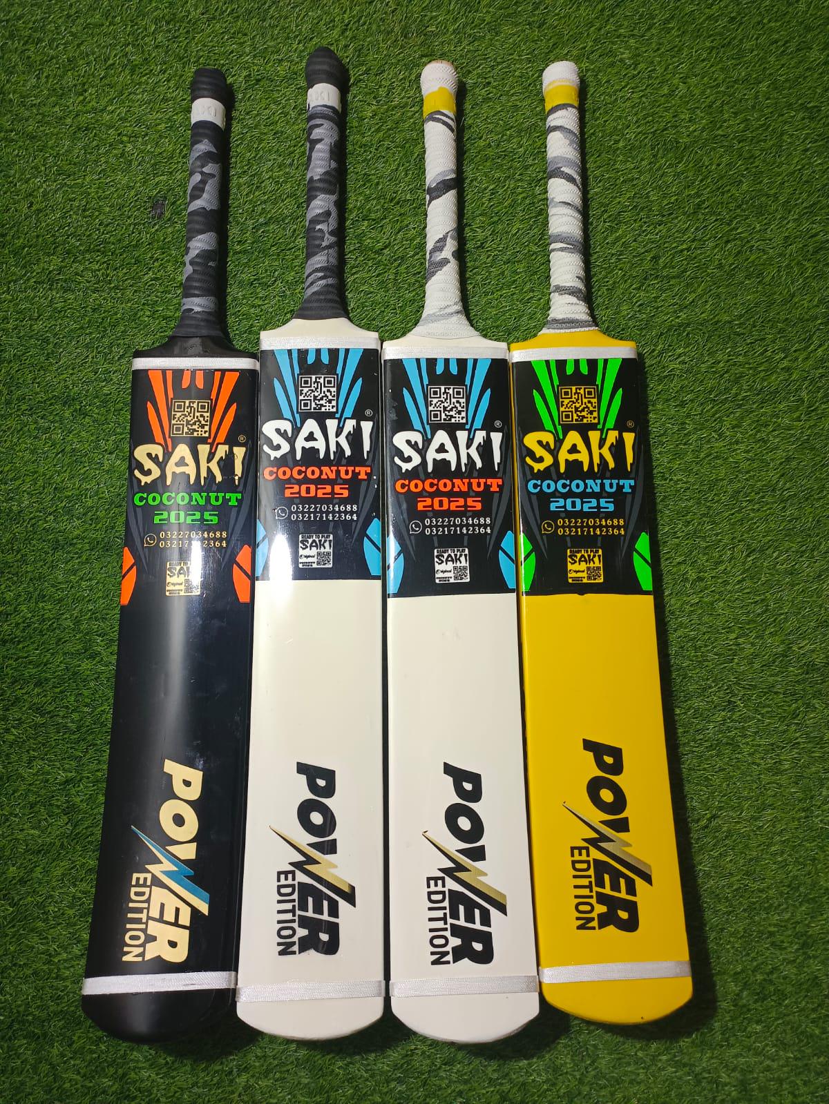 SAKI Coconut Crickets Bat 2025 Player Edition 2 Piece ( Black & White