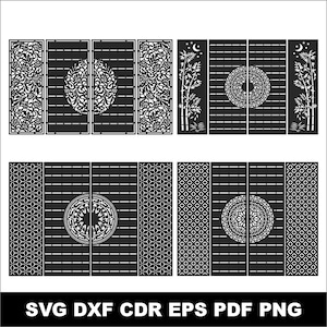 Metal Cutting doors DXF S06, Main Gates, Floral and Tree design, Geometric patterns CNC, Panels collections svg | Plasma cut files.