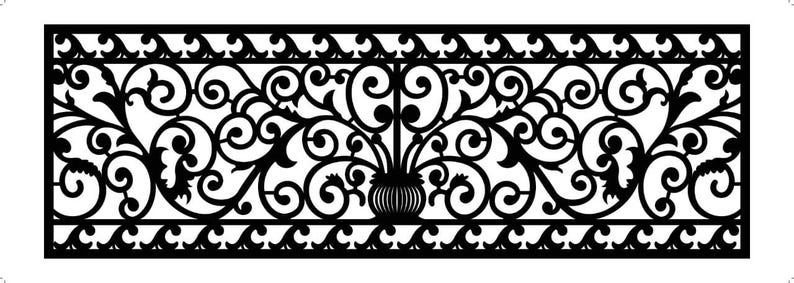 Svg Railing Designs 12 CNC Railing Panel SVG DXF Set01, Geometric a Floral Balcony ...