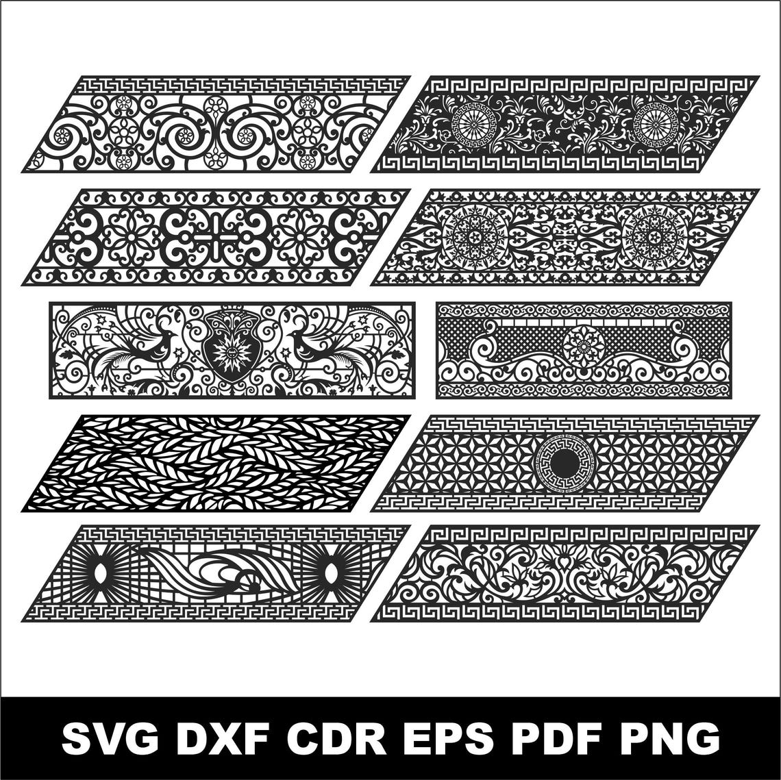 Svg Railing Designs CNC Railing Panel SVG DXF, Staircase Designs, Peacock Balcony Panel ...