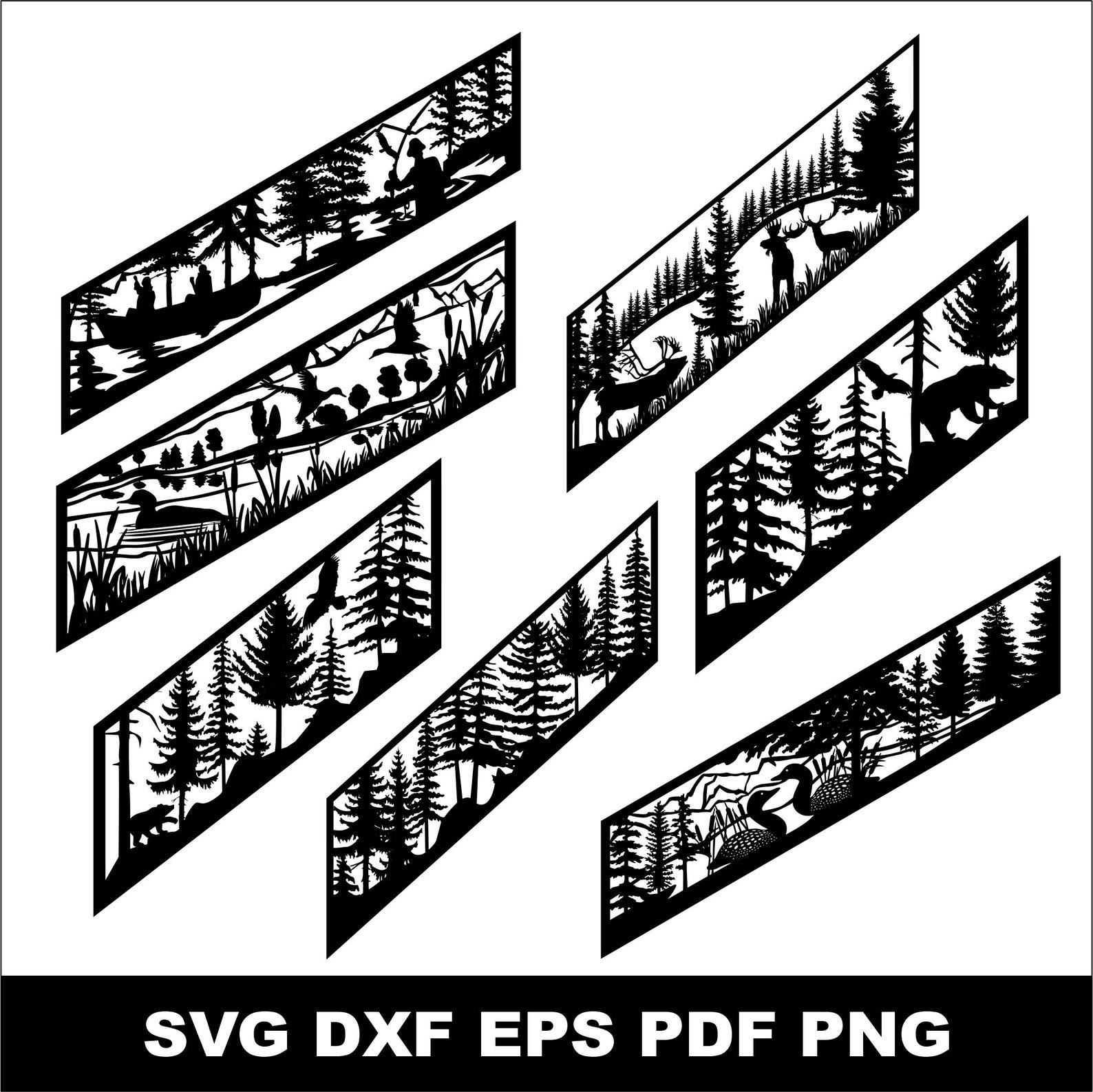 7 Deer & Nature Designs for Metal Stairs Railing Dxf, Fences, Grill ...