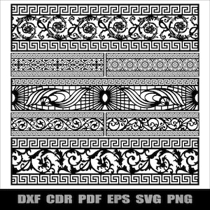 7 Premium Railing panel dxf file for CNC, Privacy screen, Balcony, Staircase panel collection, Railing designs svg, Laser, plasma cut files.