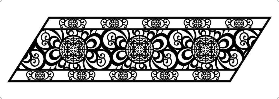Svg Railing Designs 12 CNC Railing Panel SVG DXF Set01, Geometric a Floral Balcony ...