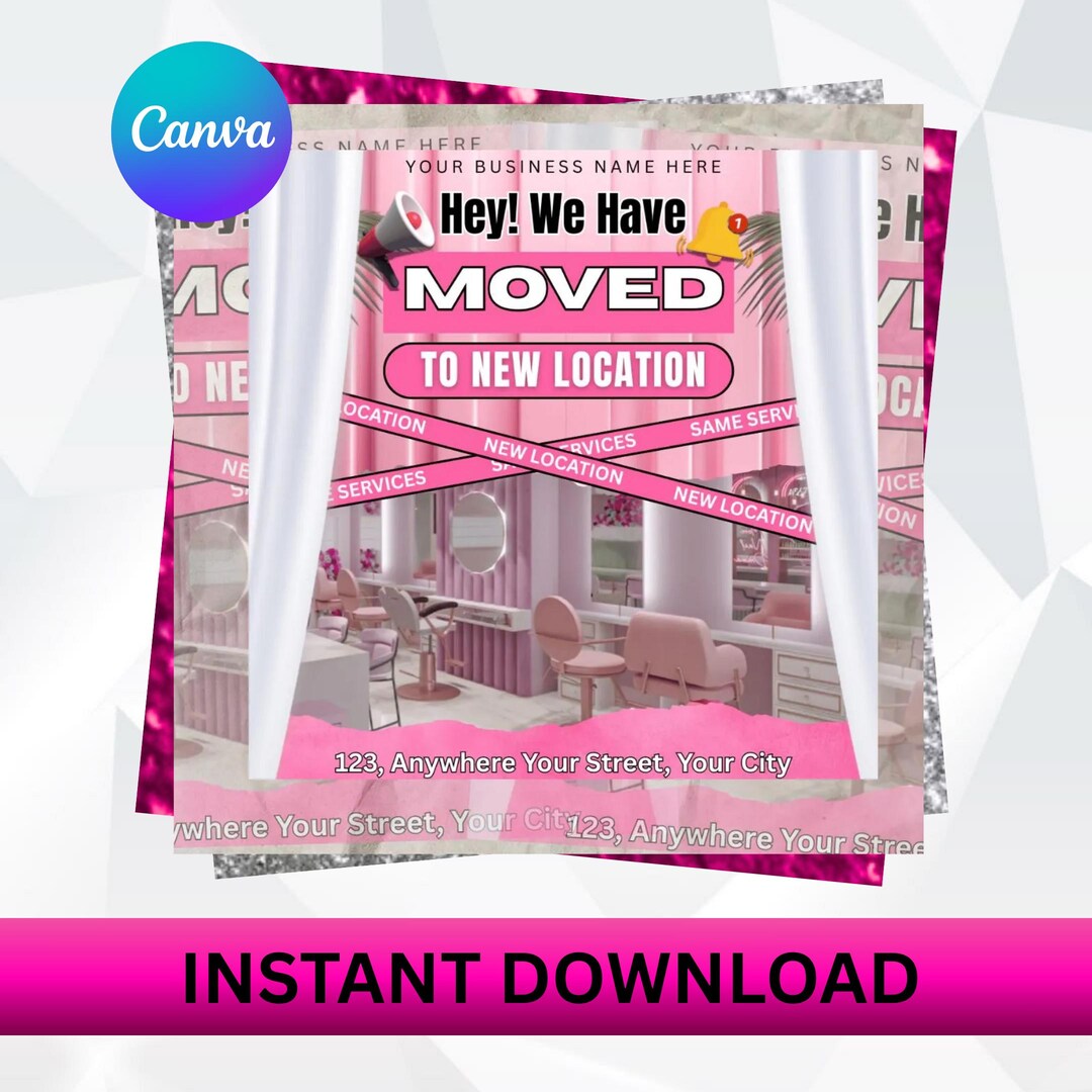 DIY We Have Moved Flyer New Address Business Social Media Flyer Design ...