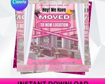 DIY We Have Moved Flyer New Address Business Social Media Flyer Design New Location We Have Moved Canva Template Editable New location Flyer