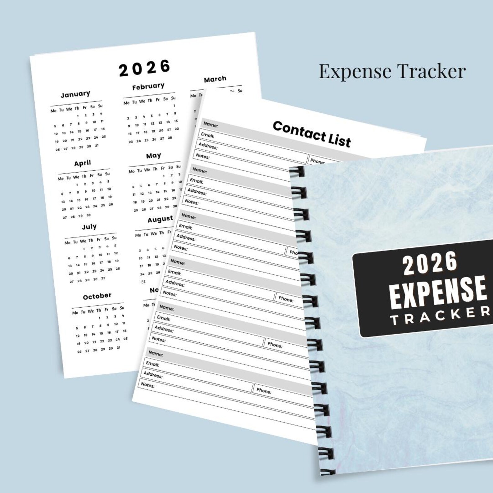 Buy 2026 Expense Tracker | Printable Budget and Expense Organizer ...