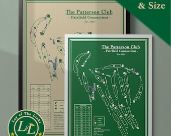 The Patterson Club - Golf Map Print: Blueprint Style Golf Art