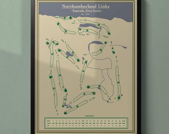Northumberland Golf Links Course Map Print - NS, Canada: Vintage Blueprint or Modern Golf Art