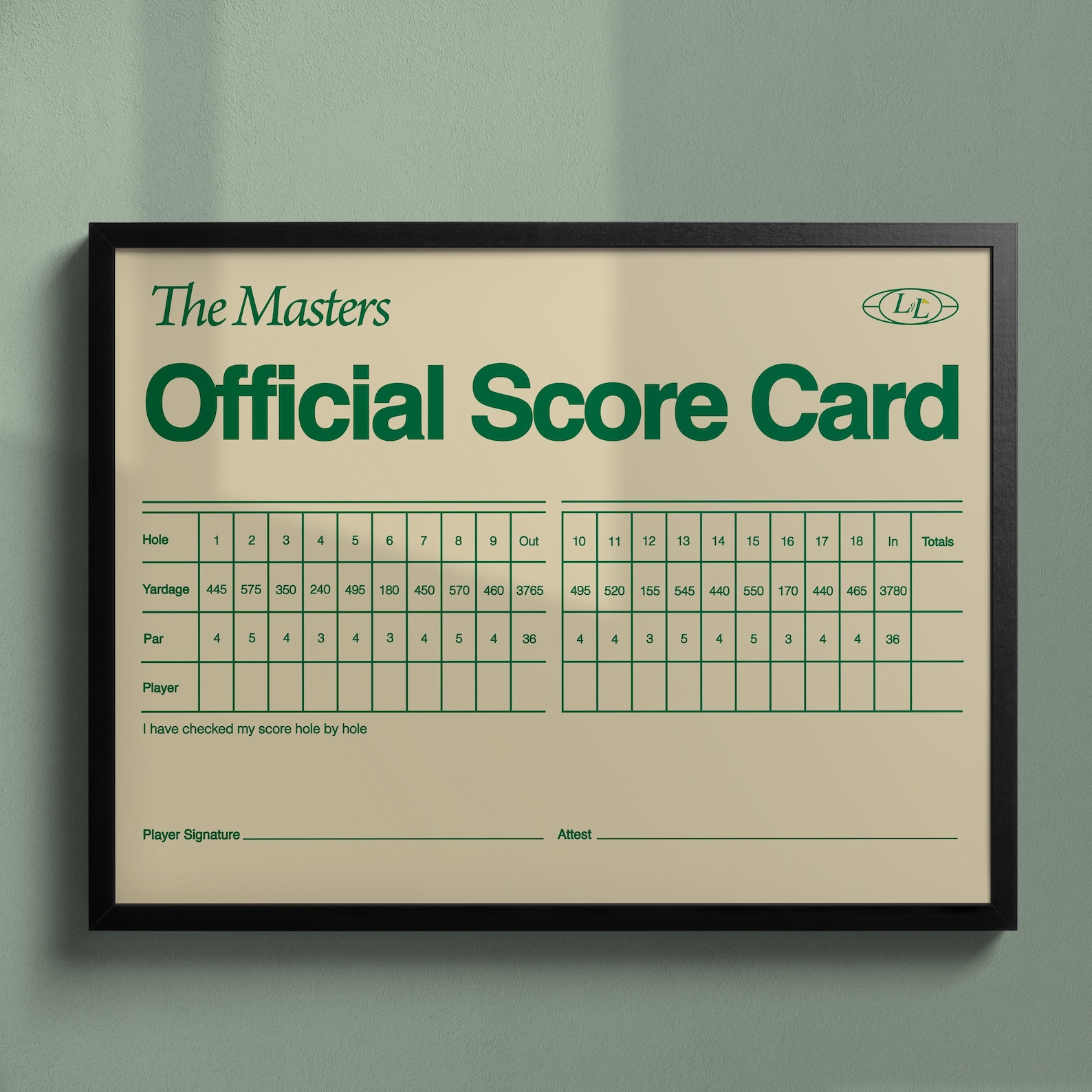 Augusta National Scorecard Art Print: Vintage Golf Decor - Etsy