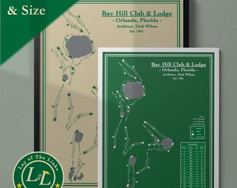 Bay Hill Golf Club & Lodge Map Print: Arnold Palmer's Place, Vintage or Modern