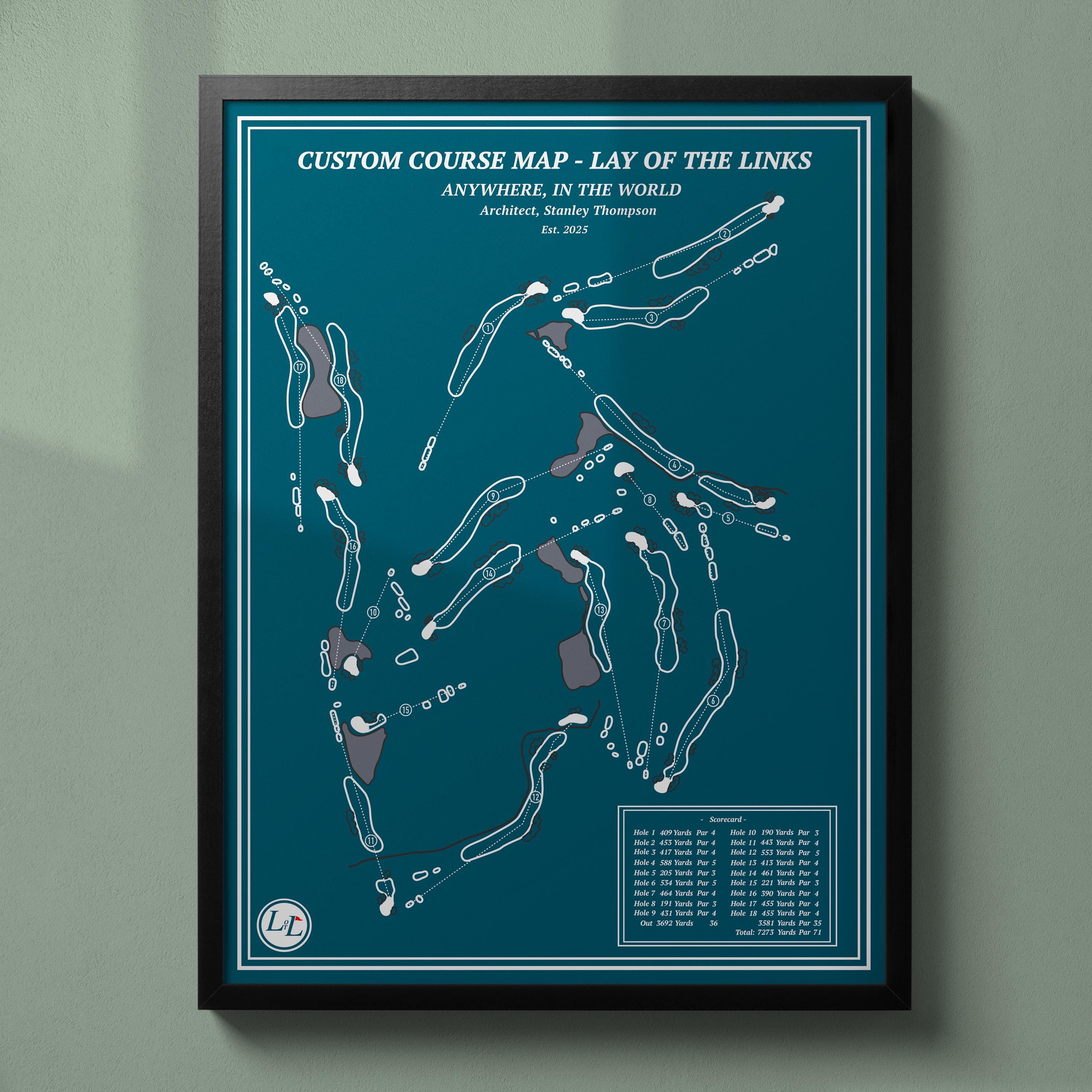 Custom Golf Course Map Art Print: Vintage Heritage Series - Etsy