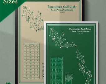 Karta över Pasatiempo golfbana: Modern och vintage golfkonst i Kalifornien
