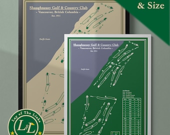Shaughnessy Golf Course Map Print: Vintage Blueprint or Modern Golf Art