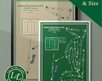 Lookout Point Golf Course Map Print: Vintage or Modern Golf Art