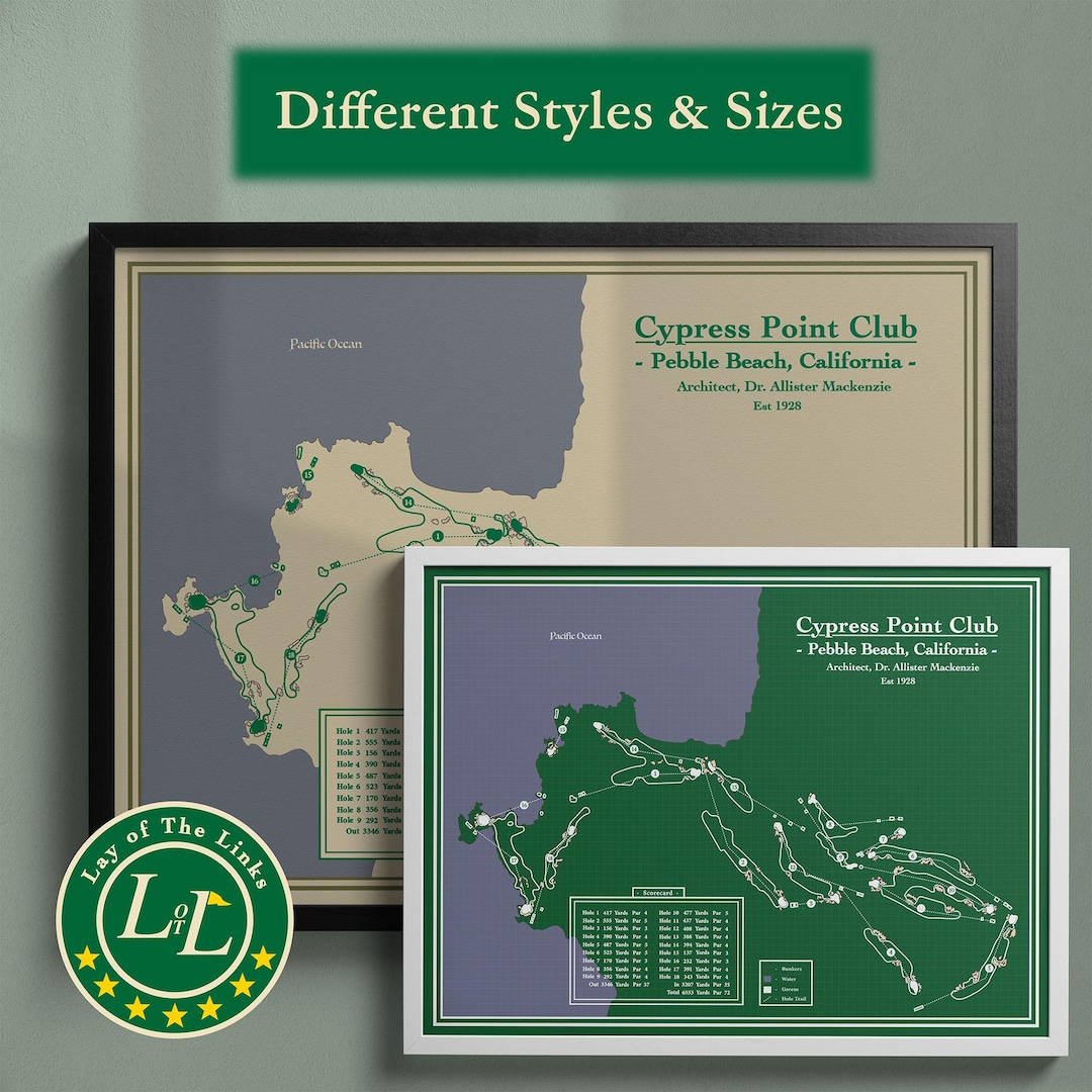 Cypress Point Golf Course Map Print: Vintage Blueprint or Modern Art - Etsy
