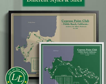 Cypress Point Golf Course Map Print: Vintage Blueprint or Modern Art