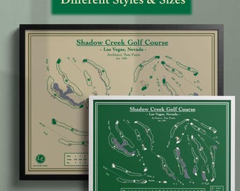 Shadow Creek Golf Course Map Print: Vintage Blueprint or Modern Art