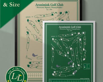Aronimink Golf Club Course Map Print, Pennsylvania: Vintage Blueprint or Modern Golf Art