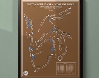 Anpassad konsttryck av golfbanakarta: Vintage Heritage-serien