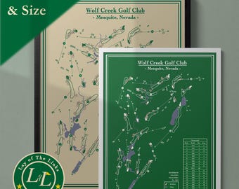 Wolf Creek Golf Club - Course Map Print: Mesquite, Nevada Golf Art Prints