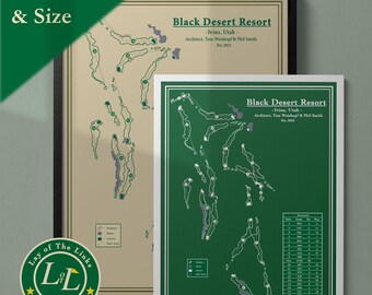 Black Desert Resort Golf Course Map Print - Utah, Golf: Vintage Blueprint Art