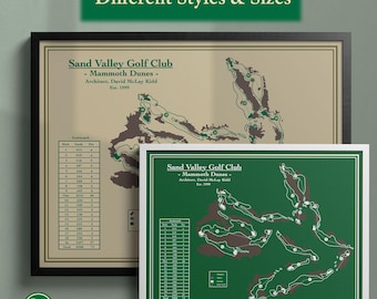 Mammoth Dunes Golf Course Map Print - Wisconsin, Golf: Sand Valley Resort - Vintage Blueprint Art