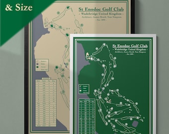 St Enodoc Golf Club Course Map Print, UK: Vintage Blueprint or Modern Golf Art