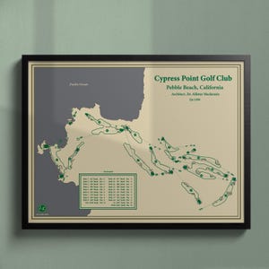 Cypress Point Golf Course Map Print: Vintage Blueprint or Modern Art