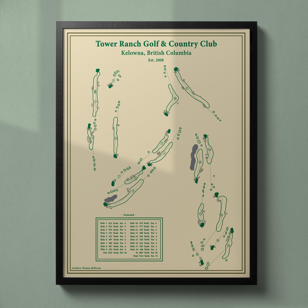 Tower Ranch Golf and Country Club Course Map Print: Vintage or Modern ...