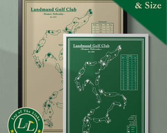 Landmand Golf Club Course Map Print - Califnornia Golf: Vintage Blueprint Art