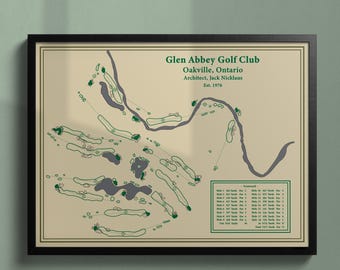 Glen Abbey Golf Club Course Map Print: Vintage Blueprint or Modern Golf Art