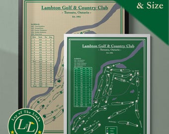 Lambton Golf Club Course Map Print, Toronto, Ontario: Vintage Blueprint or Modern Golf Art