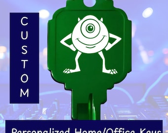 Logo or Character Custom Large House Key Personalized Engraved  Any Theme or Message