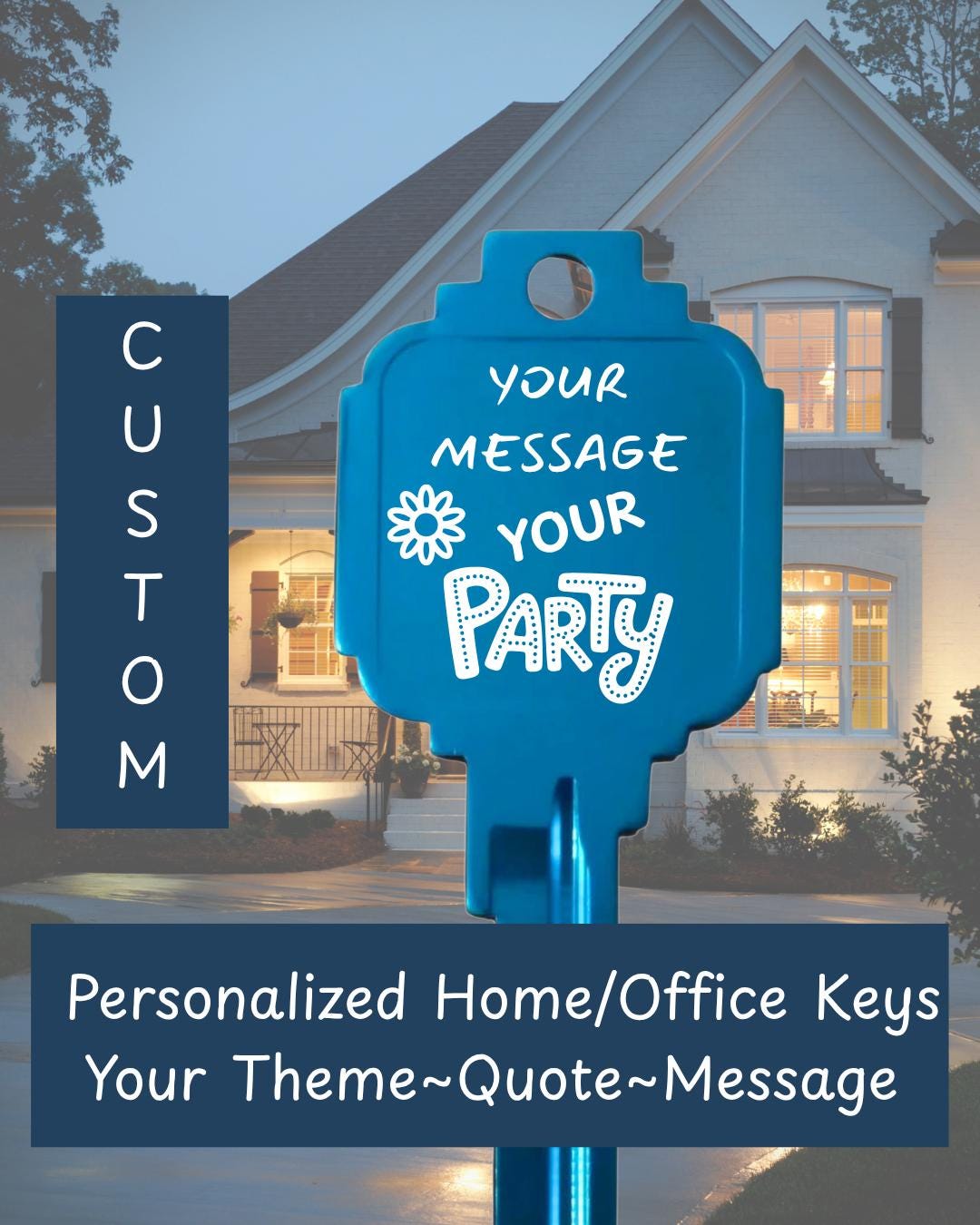 Custom Large House Key Personalized Anodized Aluminum Engraved Kwikset ...