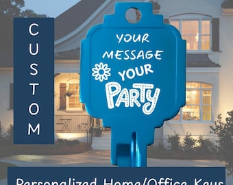 Custom Large House Key Personalized Anodized Aluminum  Engraved Kwikset  Any Theme or Message