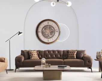 Gear Wall Clock – Industrial Design, Retro Mechanical Look, Stylish Modern Wall Decor for Home or Office