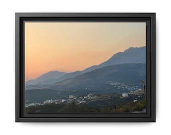 Framed Sunset Mountain View Print: Nature Photography Wall Art