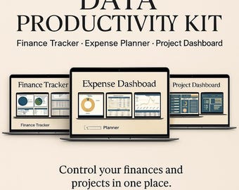 Business Data Productivity Kit: Excel & Google Sheets Dashboards (Digital Download)