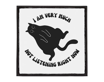 Funny Cat Iron-On Patch: Vintage Style Embroidery, Backpack Decor