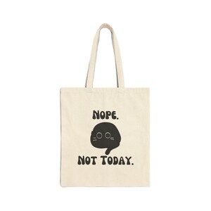 Funny Cat Cotton Canvas Tote Bag, Humorous Shopping Bag, Gift for Friends, Eco-Friendly Tote for Daily Use, Cute Reusable Grocery Bag