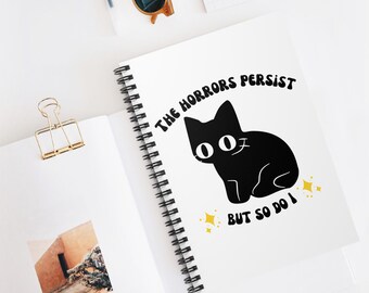 Cahier à spirales fantaisiste de chat noir - Joli cadeau de papeterie